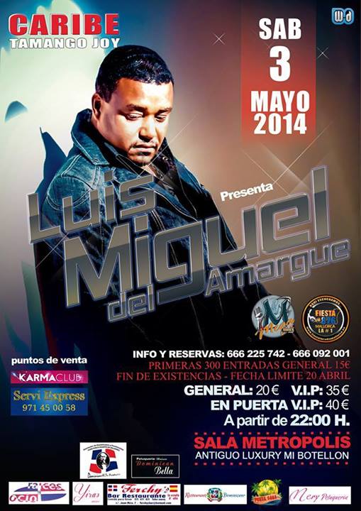 Flyer Luis miguel del amargue